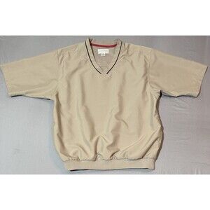 Vintage Cutter And Buck Windbreaker Mens Medium Pullover Beige Short Sleeve